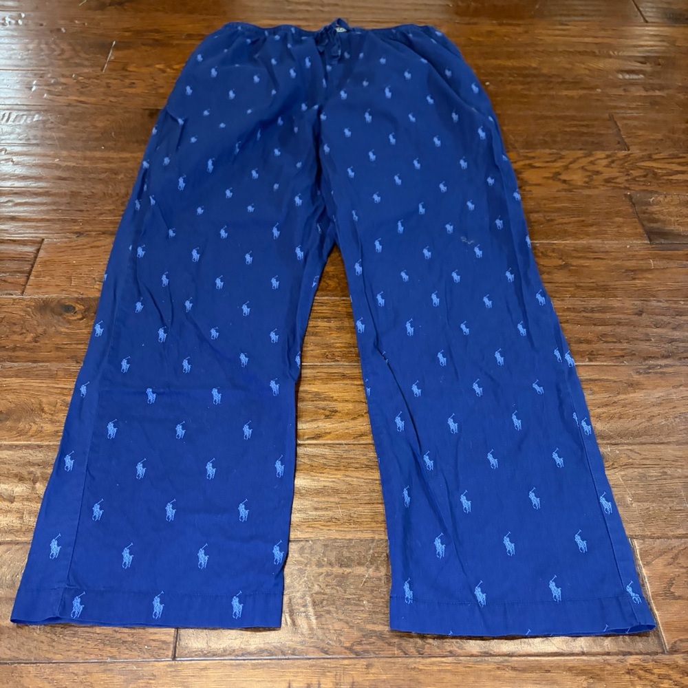 Polo Ralph Lauren Pajama Pants Men’s Large Blue Pony Logo Sleepwear Preppy A8